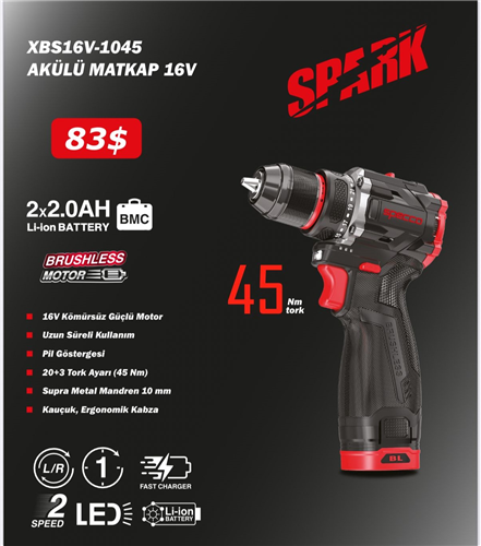 SPECCO SPARK AKÜLÜ MATKAP 2,0 AH 16 V